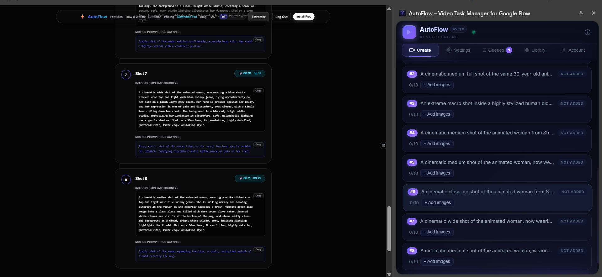 Batch copy image prompts
