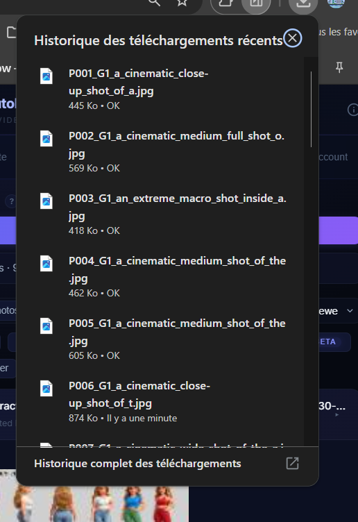 Batch downloading generated images